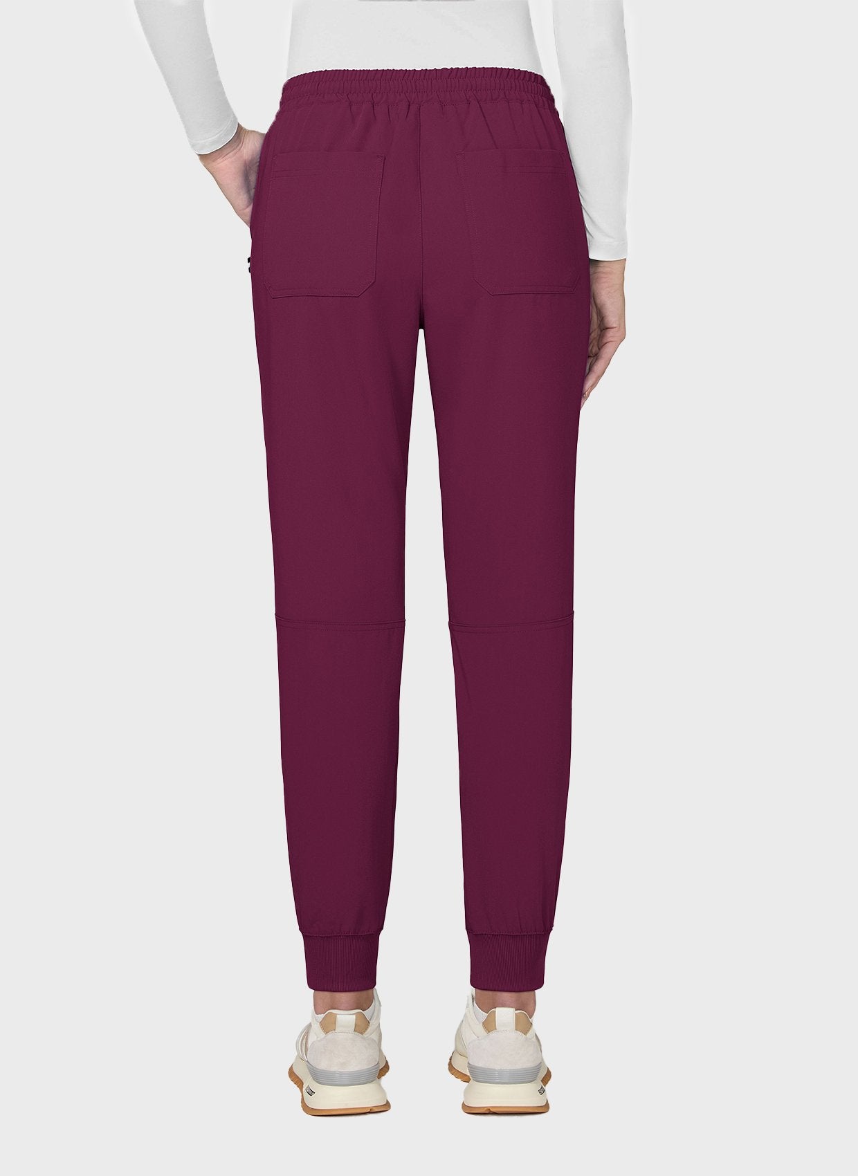 Pantalon médical femme Koi Next Gen Bonnes ondes bordeaux dos