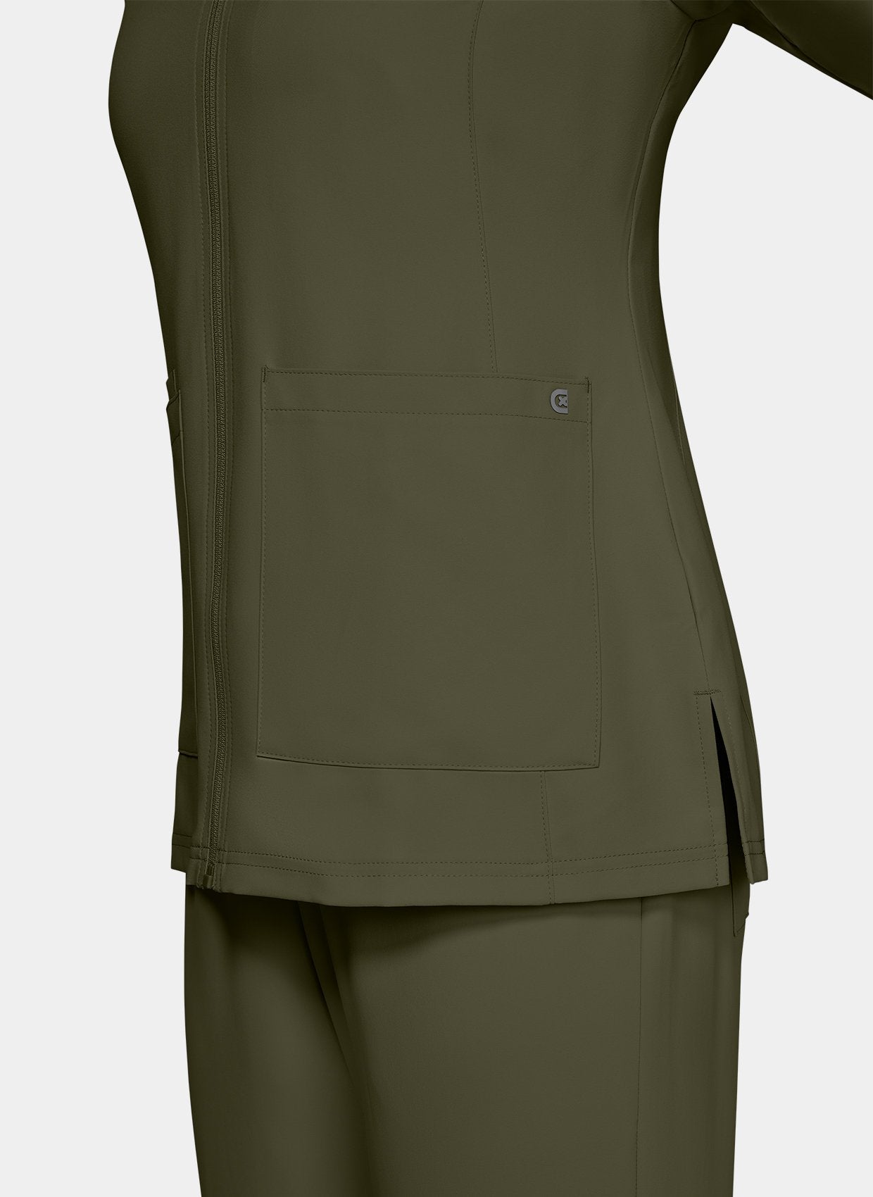 Femme côté avec veste coupe vent olive