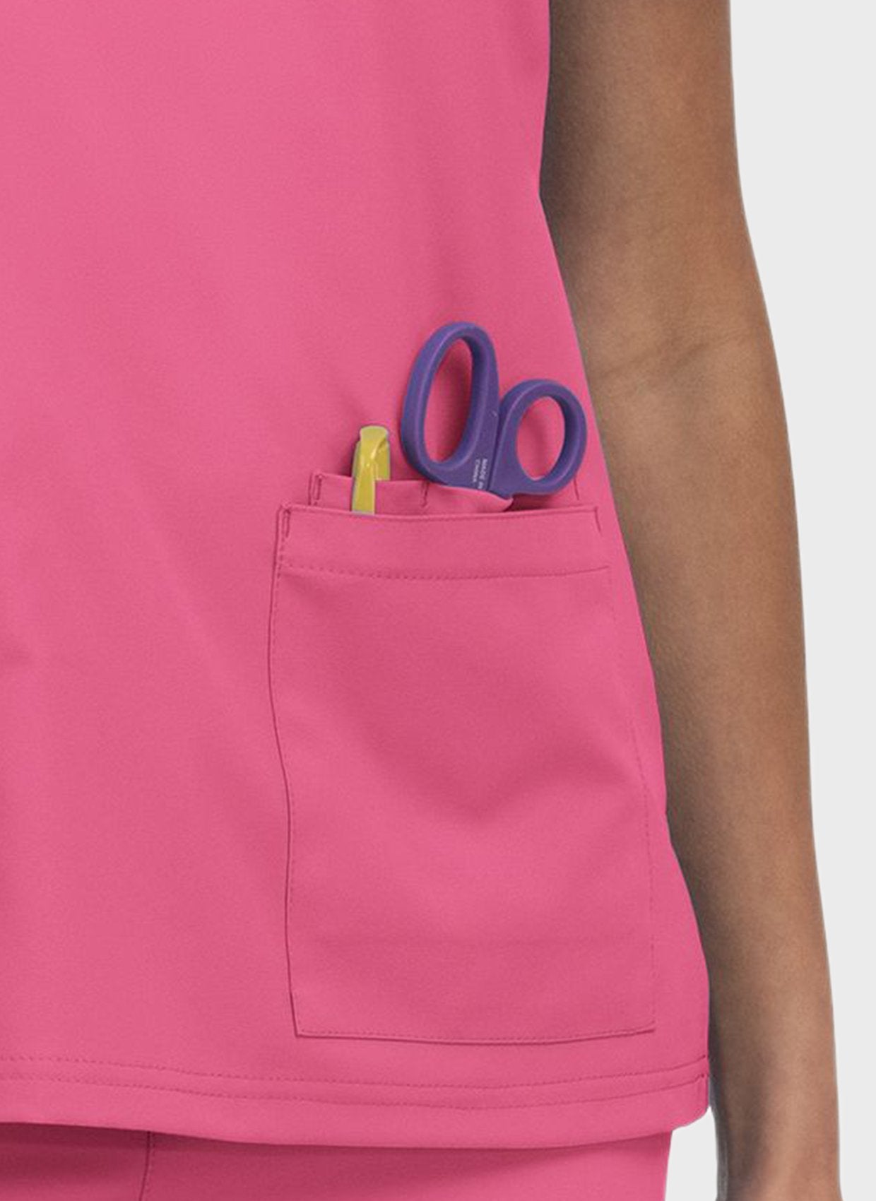Blouse médicale femme Koi Cureology Cardi - rose framboise - poche
