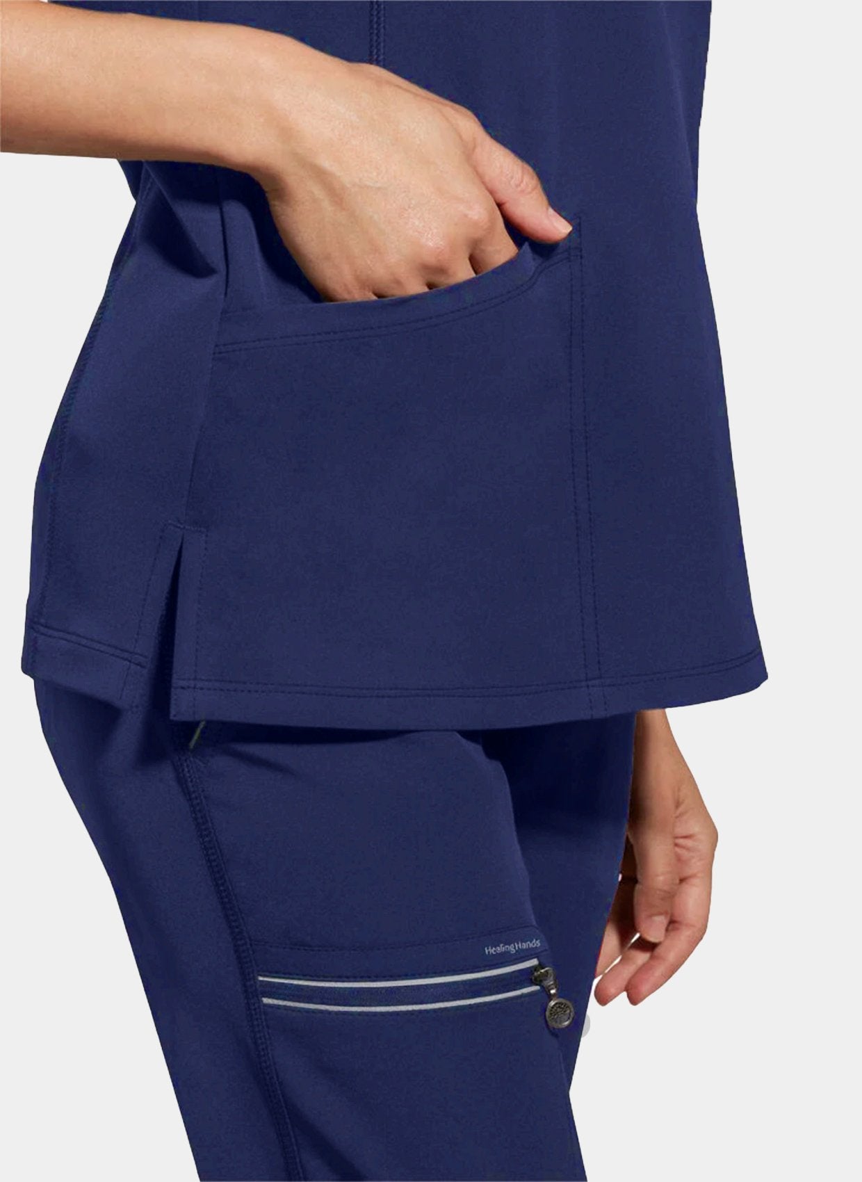 Blouse médicale healing hands 360 sonia bleu marine poche