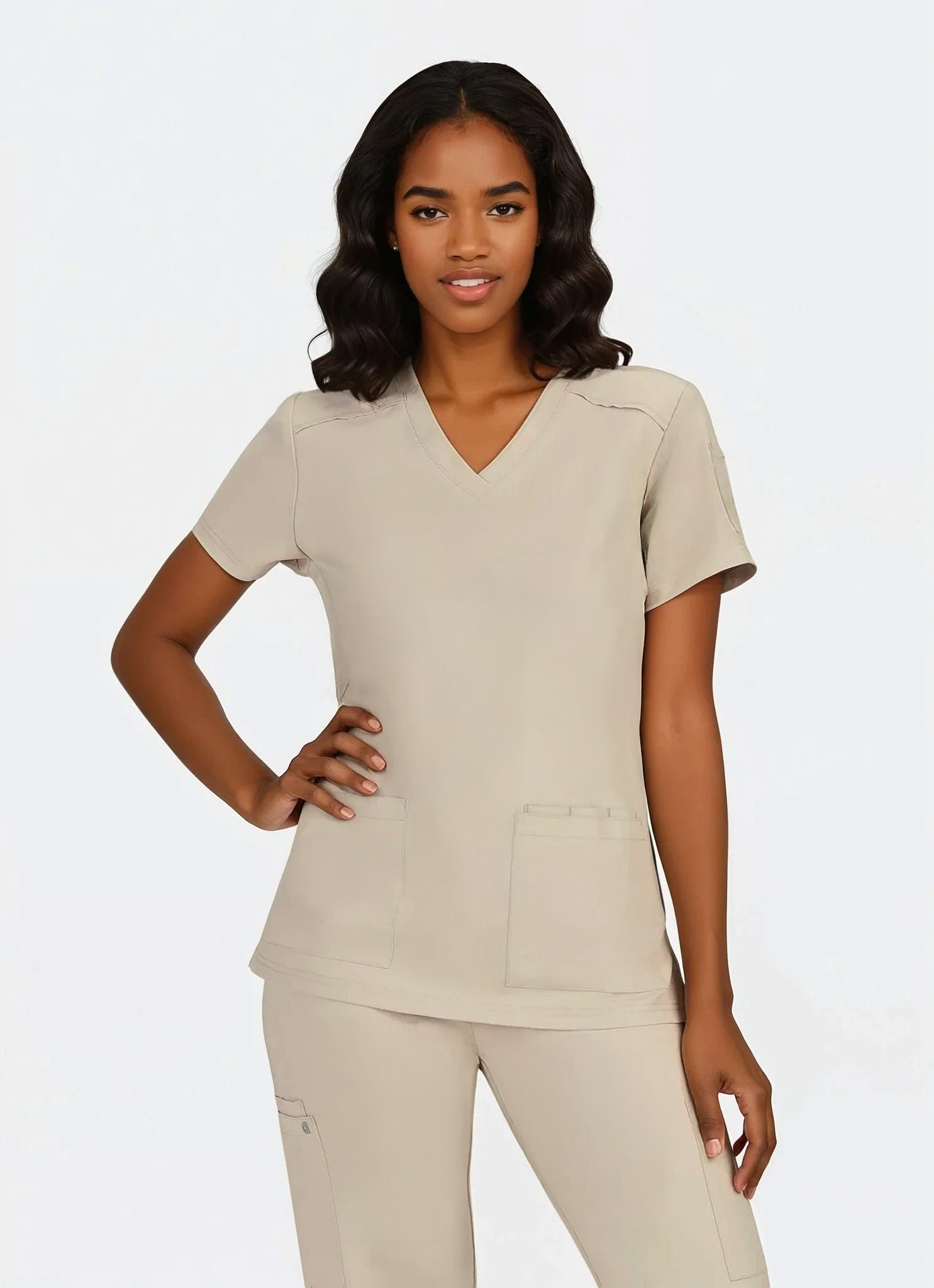 blouse-medicale-femme-koi-cureology-cardi-beige