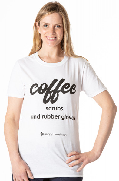 Coffee Scrubs And Rubber Gloves Funky T-Shirt For Nurses