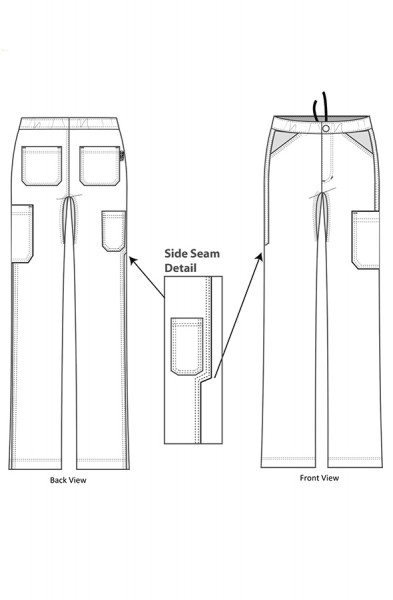 Koi Lite Discovery Scrub Trousers Line Drawing